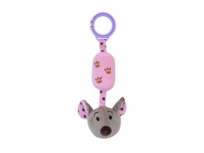 Dětská plyšová hračka s rolničkou - myška růžová