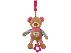 Dětská plyšová hračka s hracím strojkem - Medvídek růžový
