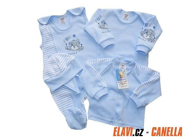 Souprava Do Porodnice 4 Dilna Body Svetle Modra Vel 62