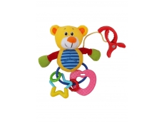 Plyšová hračka s chrastítkem - medvěd Žlutá