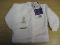 Kabátek fleece-peří - bílý - vel. 62 s výšivkou