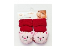 Ponožky kojenecké s chrastítkem - Vínová - vel.74 (6-9m)