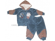 Tepláková souprava samet s kapucí vel. 68 kovová Tepláková souprava samet s kapucí vel. 68 kovová