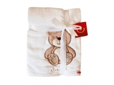 Dětská deka z mikrovlákna Bílá - 102x76cm - medvídek