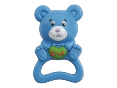 Dětské chrastítko medvěd - Modrá