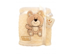 Dětská chlupatá deka s medvídkem Béžová