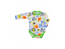 Kojenecké body celorozepínací Zoo zelené pro kluky - 56 (0-3m)