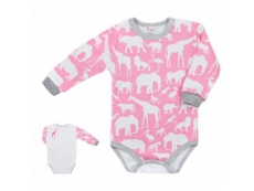 Kojenecké body Africa růžové - 80 (9-12m)