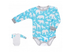 Kojenecké body Africa tyrkysové - 80 (9-12m)