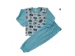 Dětské pyžamo - středně modrá + bílá - vel. 104 - lodě