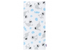 Flanelová plena s potiskem- bílá s modrým lachtan