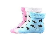 Ponožky hvězdička - celofroté s lycrou a protiskluzem 6 - 12měs