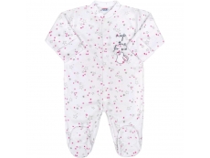 Kojenecký overal Magic Star + přehrnovací rukávky růžový - 56 (0-3m)