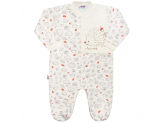 Kojenecký bavlněný overal ježek béžový - 62 (3-6m)