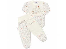 Kojenecká bavlněná souprava Ježek Béžová 62 (3-6m)