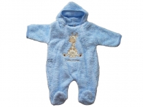 Kojenecký overal fleece-peří - středně ŠEDÁ vel. 80