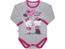 Dětské body s dlouhým rukávem myšky Růžová 80 (9-12m)