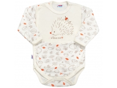 Kojenecké celorozepínací body ježek Béžová 62 (3-6m)