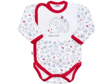 Kojenecké celorozepínací body ježek Červená 62 (3-6m)