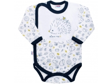 Kojenecké celorozepínací body ježek modré - 56 (0-3m)
