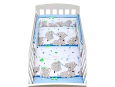 3-dílné ložní povlečení New Baby 90/120 cm modré se sloníky