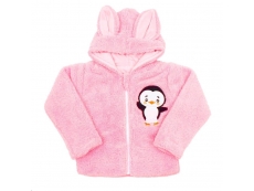 Zimní dětská mikina Penguin růžová - 98 (2-3r)