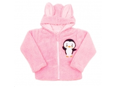 Zimní dětská mikina Penguin růžová - 62 (3-6m)