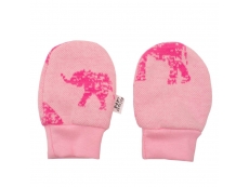 Zimní kojenecké rukavičky Baby Service Sloni růžové