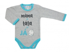 Kojenecké body český nápis šedá - vel. 74 kluk