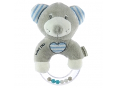 Dětské plyšové chrastítko - medvěd modrý