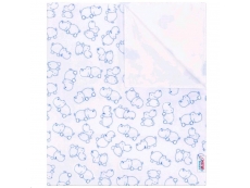 Nepromokavá flanelová podložka - hroch Modrá