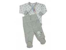 Souprava do porodnice 2dílná (propínací body + polodupačky) Šedá - vel. 56