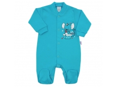 Kojenecký overal Myška tyrkysový 68 (4-6m)