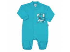 Kojenecký overal Myška tyrkysový - 56 (0-3m)