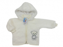 Kabátek fleece-peří s odepínací kapucí - smetanový vel. 68 (bez výšivky)