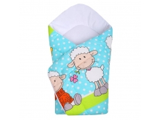 Dětská zavinovačka New Baby tyrkysová s ovečkou
