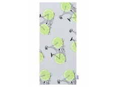 Flanelová plena s potiskem New Baby šedá se zelenými koly