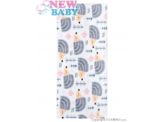 Flanelová plena s potiskem New Baby bílá s ježkem