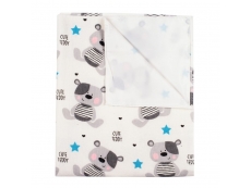 Nepromokavá flanelová podložka New Baby Cute Teddy Bílá