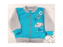 Souprava - dětská bavlněná mikina + tepláčky tyrkysová - vel. 92 bagr