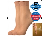 Dámské ponožky silonové zdravotní  - 5 párů - tělové