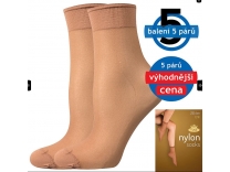 AKCE - Dámské ponožky silonové zdravotní  - 5 párů - Golden tělové