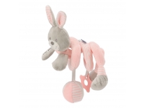 Hračka na postýlku Spirála - králík růžový