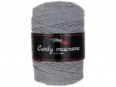 AKCE - CORDY 2,5mm macrame šedá - 1 klubko (skladem poslední 2 klubka)