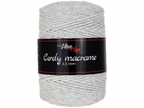 CORDY 2,5mm macrame světle šedá - 1 klubko
