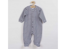 Kojenecký overal Classic II s modrými pruhy Modrá 56 (0-3m)