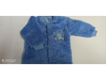 Kojenecký kabátek fleece-peří - vel. 56 středně modrý - medvídek