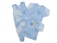 Souprava do porodnice 3-dílná modrá - vel. 50 SLONÍK