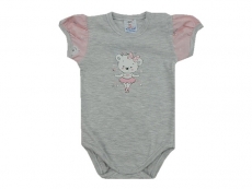 Body s krátkým rukávem - vel. 68 - medvědice s mašlí