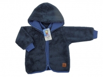 Kabátek fleece-peří s odepínací kapucí - tmavě modrý vel. 62